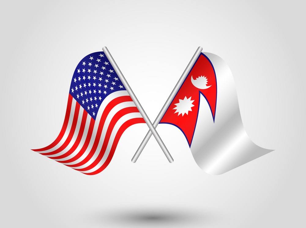 Nepal USA Flag Diplomatic Relations 